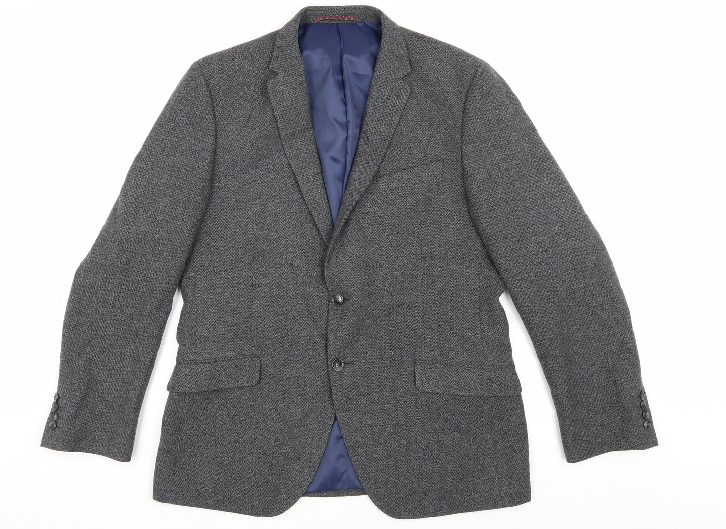 M&S Men's Grey Slim Fit Blazer Herringbone 42 Jacket