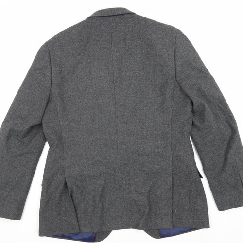 M&S Men's Grey Slim Fit Blazer Herringbone 42 Jacket