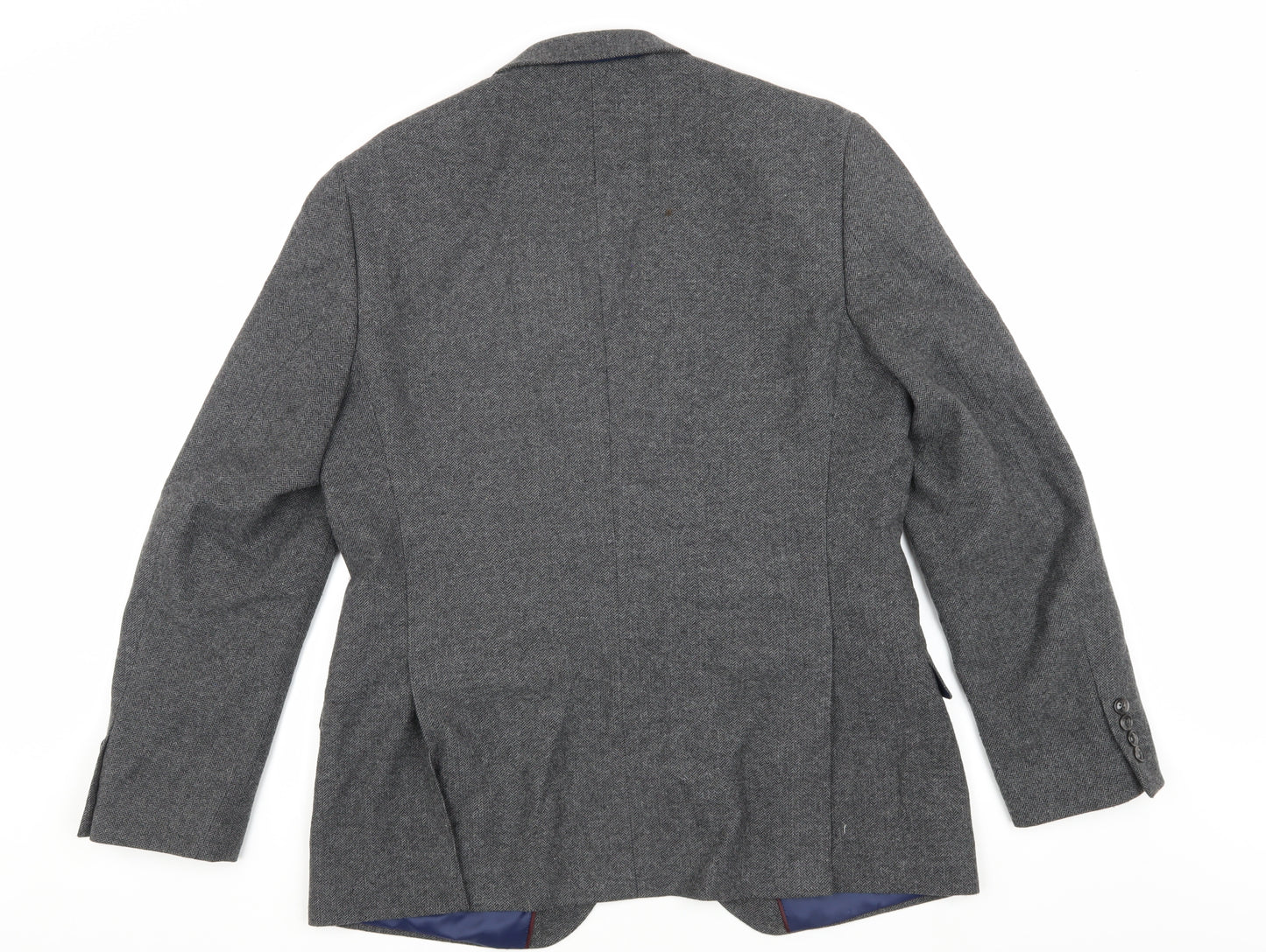 M&S Men's Grey Slim Fit Blazer Herringbone 42 Jacket