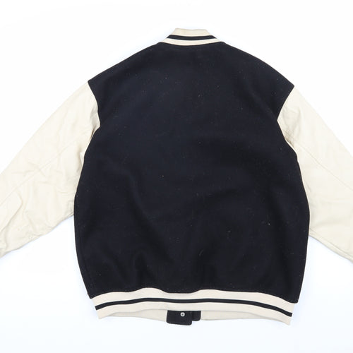 H&M Women’s Black Varsity Jacket, Size S, Casual Style