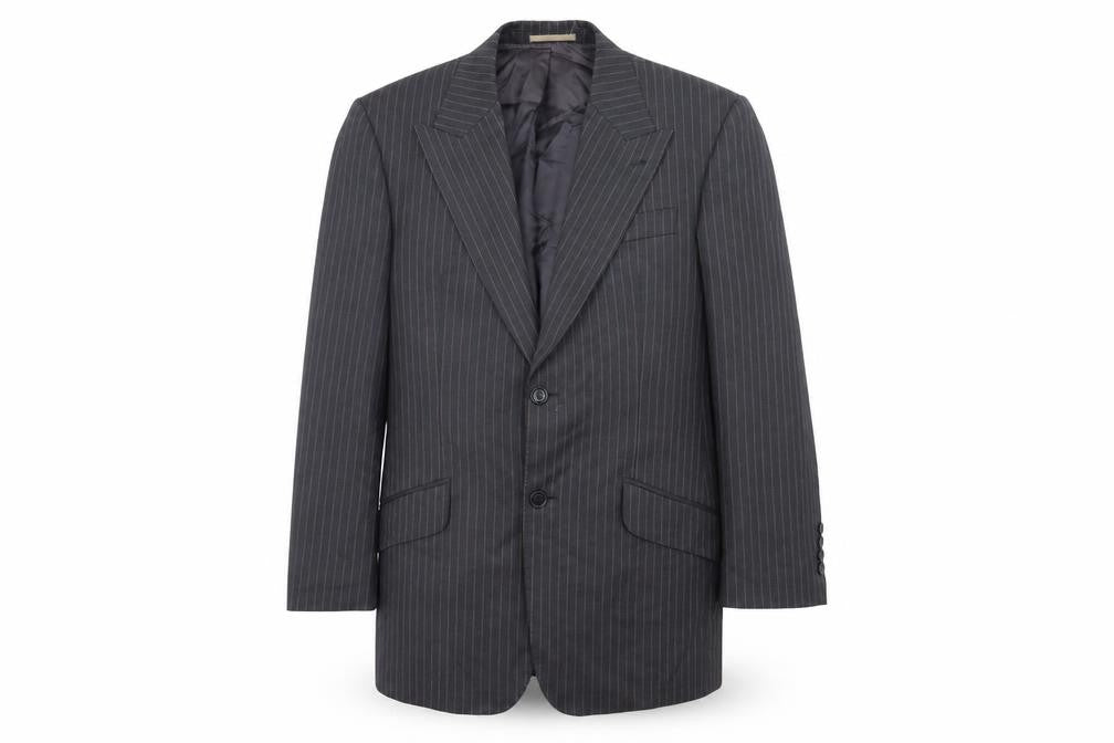 Front view of Next Men's Grey Striped Blazer 38S