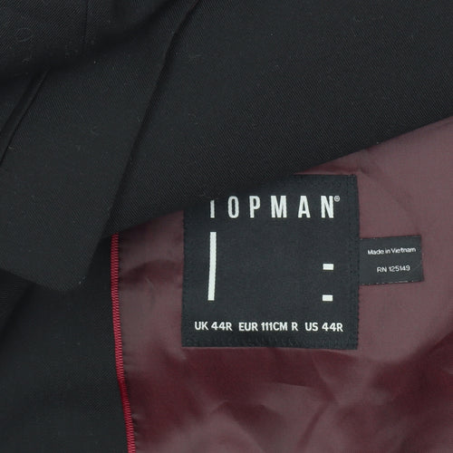 Topman Men's Black Blazer, Size 44R, Formal Jacket