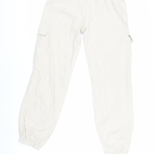 Bershka Women's Beige Cargo Trousers XS