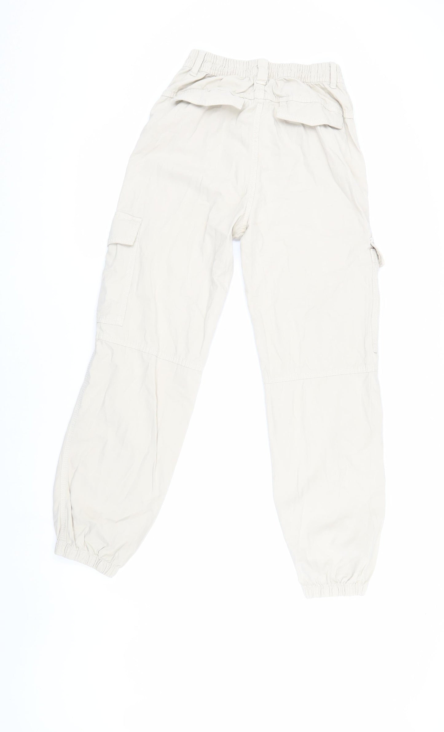 Bershka Women's Beige Cargo Trousers XS