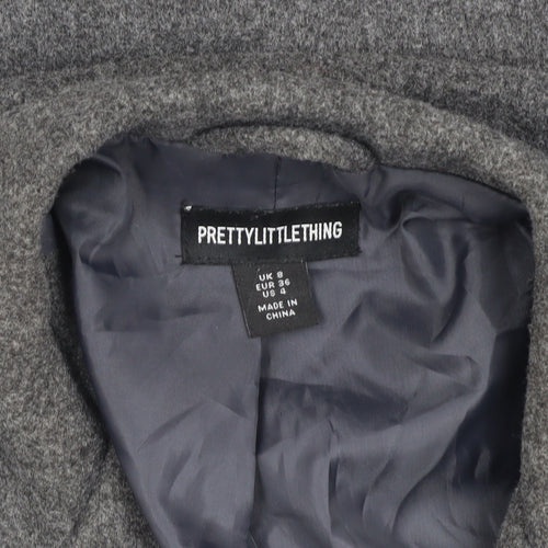 PrettyLittleThing Grey Blazer Women Size 8, Regular Fit