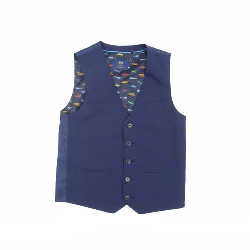 Next Boys Blue Suit Waistcoat, 12 Years, Planes Theme