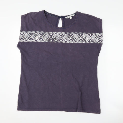 Fat Face Women's Purple Geometric T-Shirt Size 14