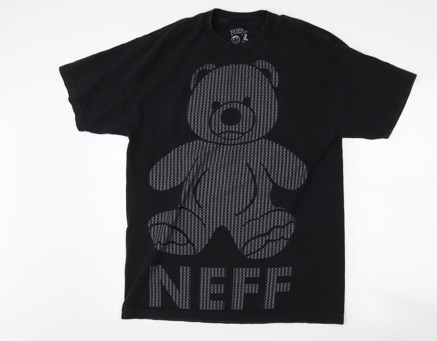 Neff Men's Black Bear Graphic Print T-Shirt, Large