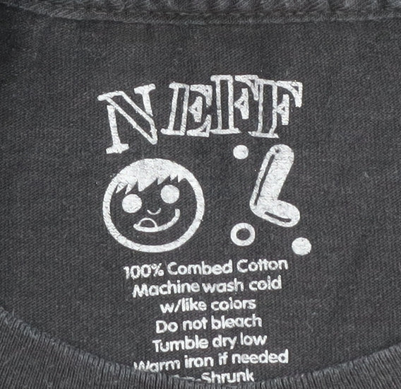 Neff Men's Black Bear Graphic Print T-Shirt, Large