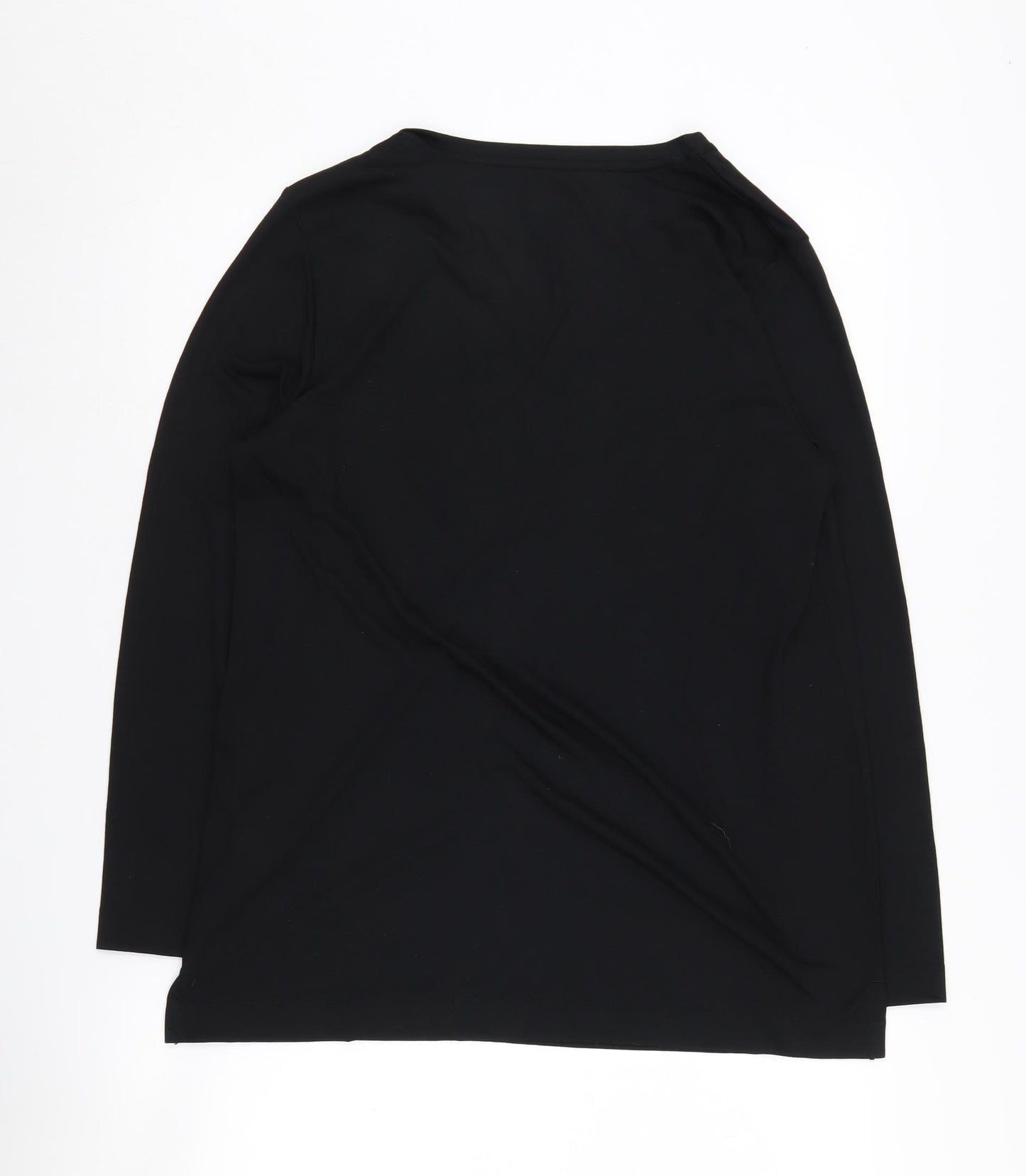 Marks and Spencer Women's Black V-Neck Long Sleeve T-Shirt