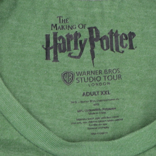 Warner Bros Unisex Green Harry Potter T-Shirt, 2XL, Short Sleeve