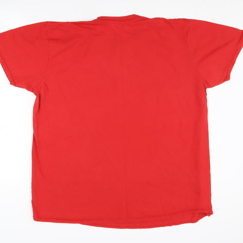 Gildan Men's Red Cartoon Stitch 2XL T-Shirt