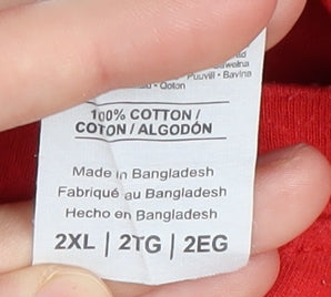 Gildan Men's Red Cartoon Stitch 2XL T-Shirt