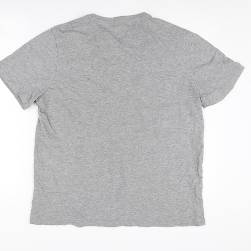 Jacamo Men's Grey L T-Shirt, Cotton Blend, Crew Neck