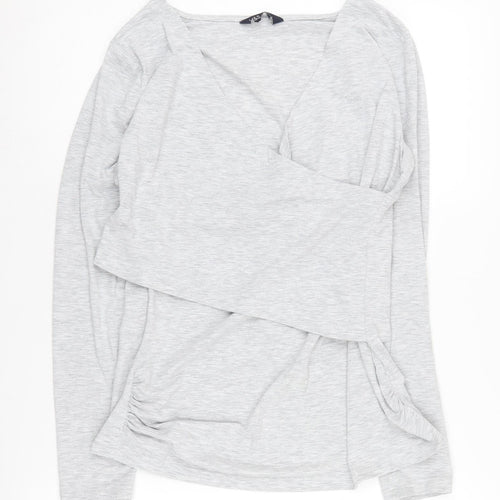Marks and Spencer Women's Grey Wrap Blouse, Size M