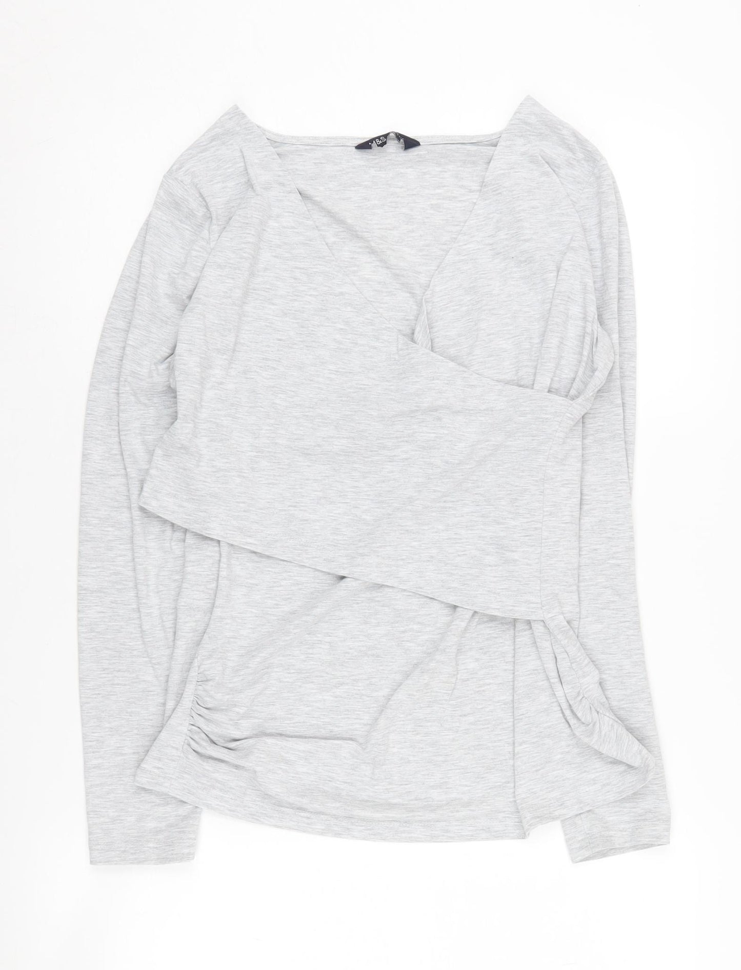 Marks and Spencer Women's Grey Wrap Blouse, Size M