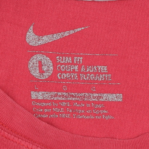 Nike Men's Red Graphic Slim Fit T-Shirt - Size L