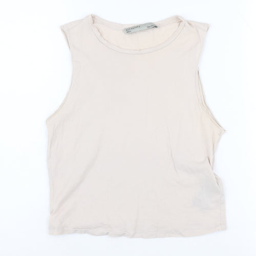 AllSaints Women's Beige Sleeveless Cotton Tank - Size S