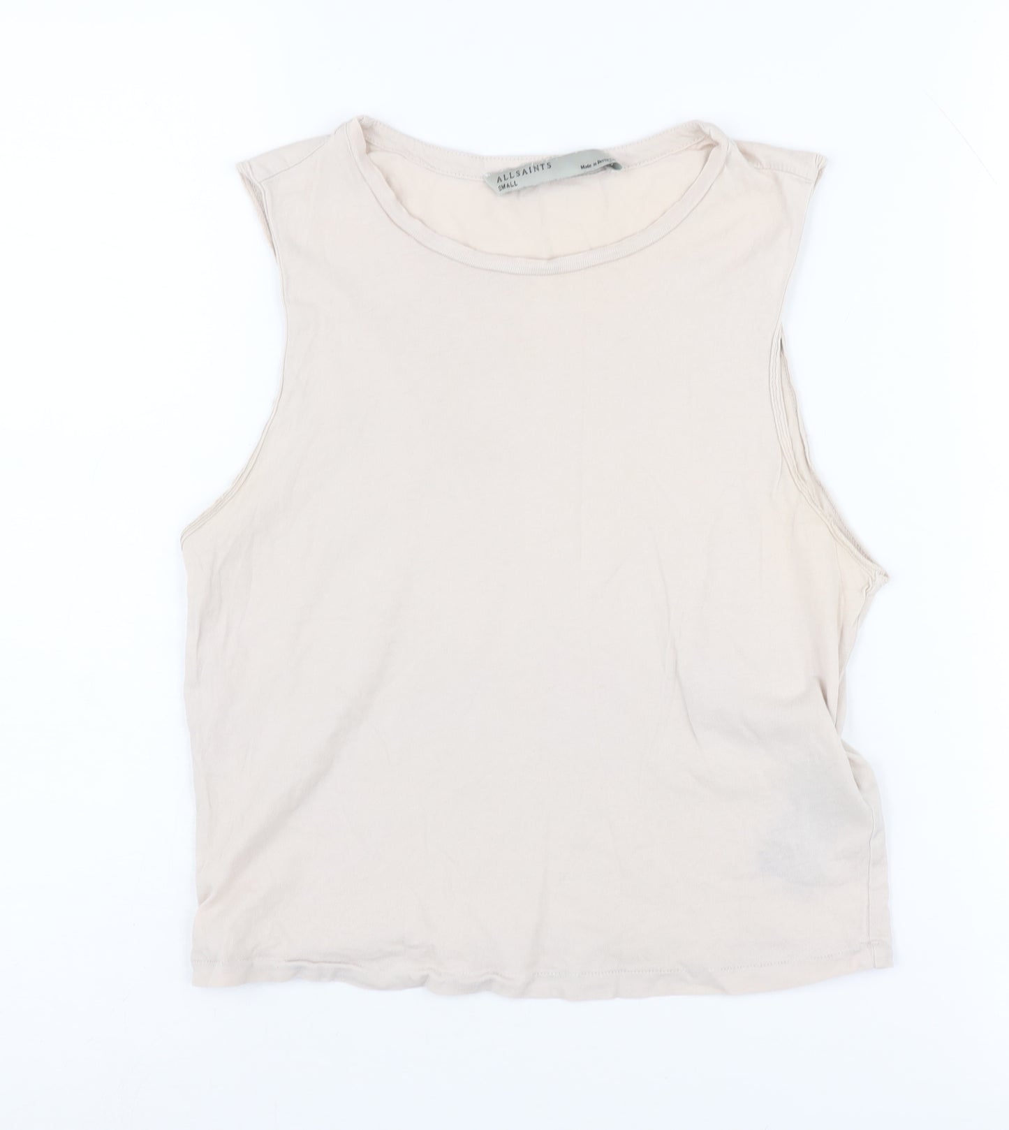 AllSaints Women's Beige Sleeveless Cotton Tank - Size S