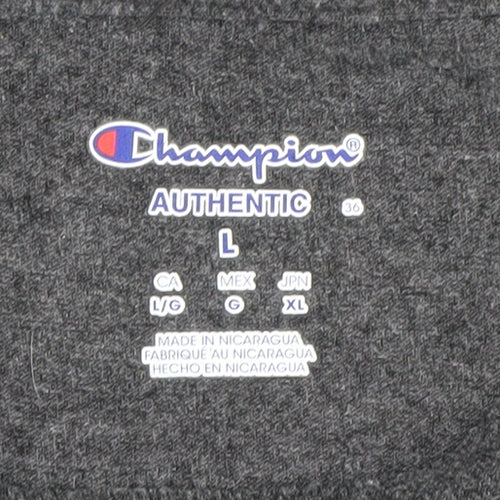 Champion Men's Grey College Graphic T-Shirt Size L