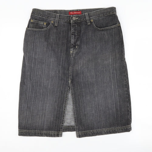 Ben Sherman Women's Black Midi Denim Skirt L
