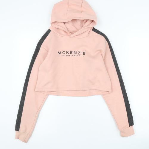 McKenzie Girls Pink Logo Hoodie, 12-13 Years, Casual, Hooded