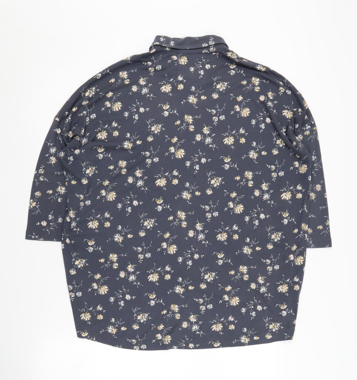 Fat Face Women's Blue Floral Button-Up Shirt Size 10