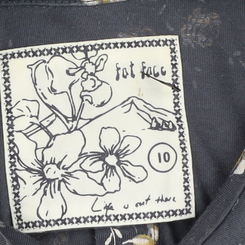 Fat Face Women's Blue Floral Button-Up Shirt Size 10