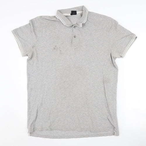 Hugo Boss Men's Grey XL Cotton Polo - Casual Style