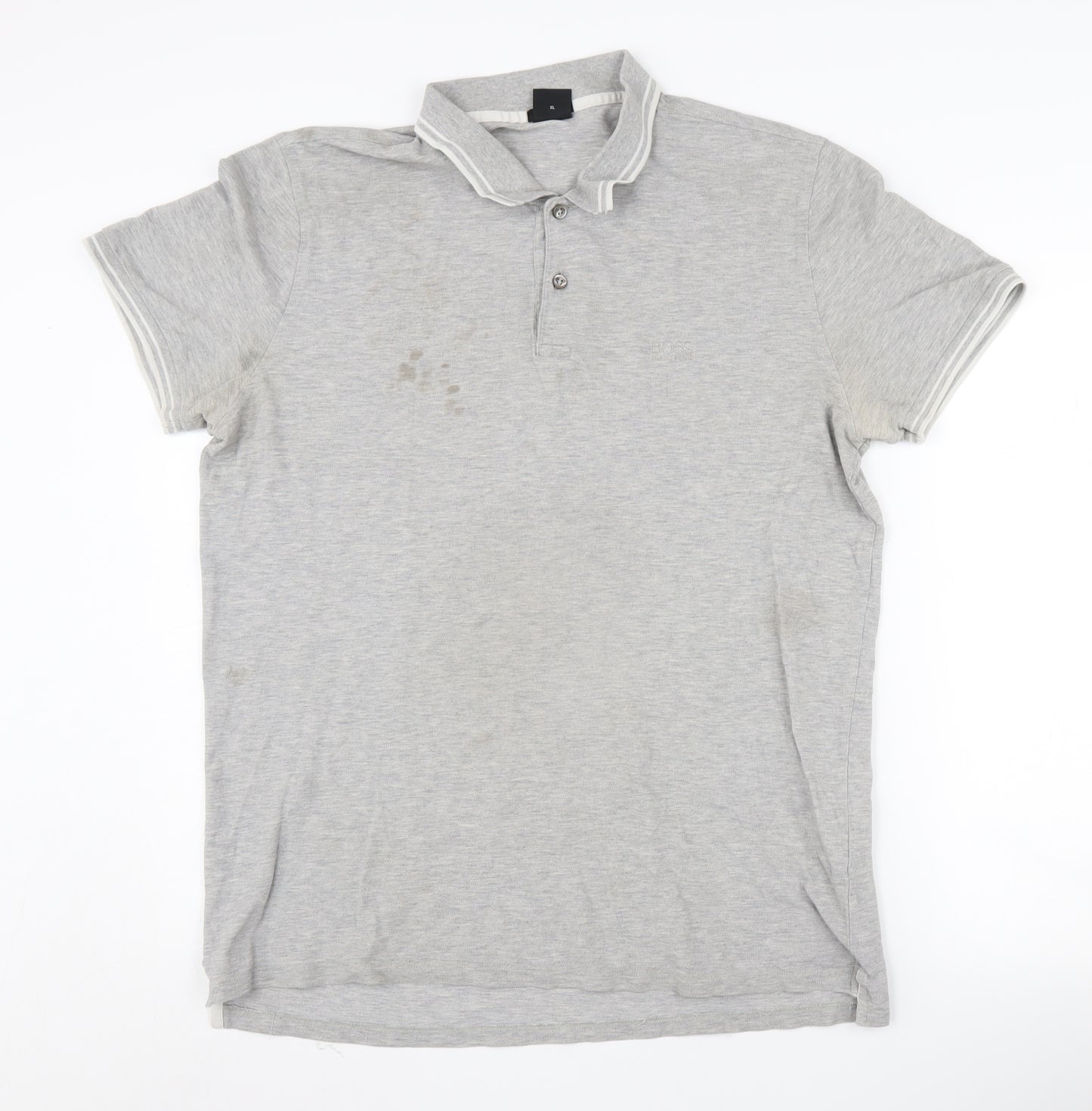 Hugo Boss Men's Grey XL Cotton Polo - Casual Style