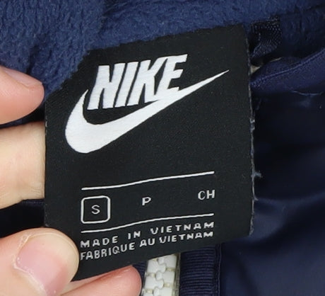 Nike Men's Blue Hooded Puffer Jacket Small