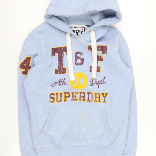 Superdry Women's Blue Pullover Hoodie Size 8