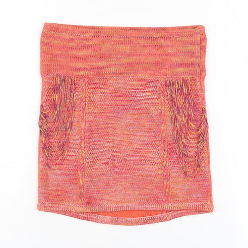 Armani Exchange Women's Pink XS Bandage Fringe Skirt