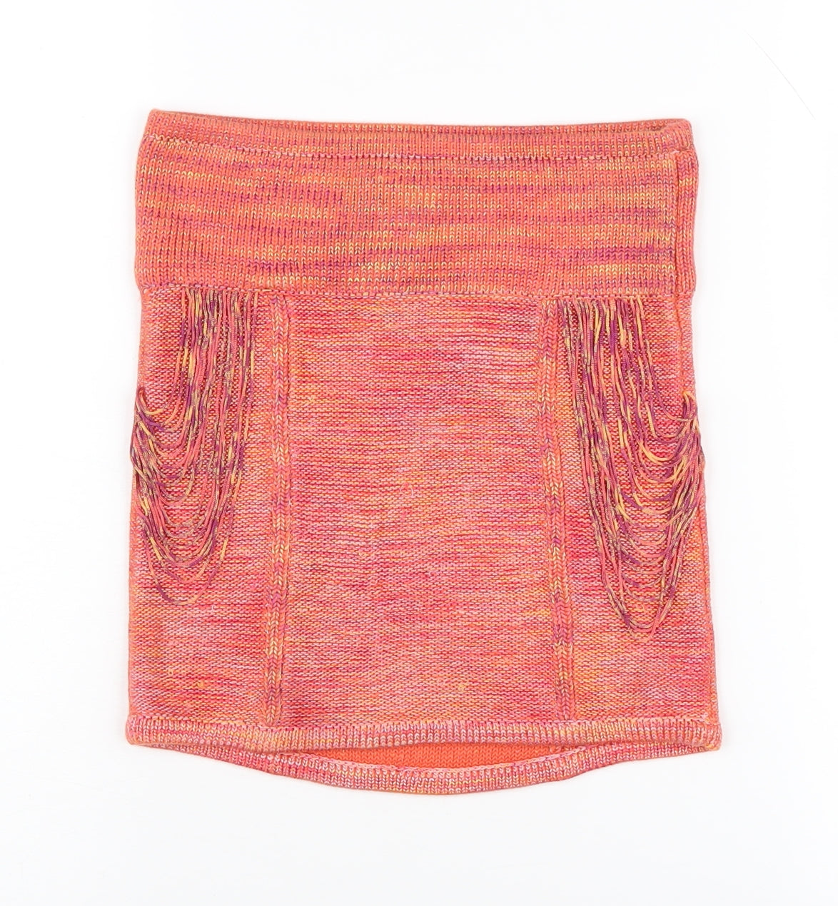 Armani Exchange Women's Pink XS Bandage Fringe Skirt
