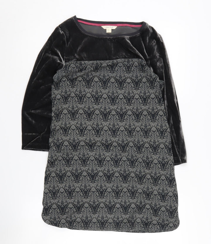 White Stuff Women's Black Velvet Tunic Blouse - Size 8