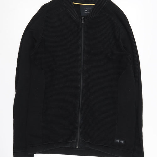 Jack & Jones Black Basic Jacket Men's S Full Zip Casual