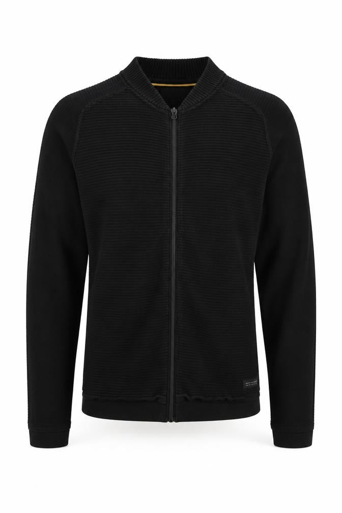 Front view of Jack & Jones Black Basic Jacket Men's S Full Zip Casual