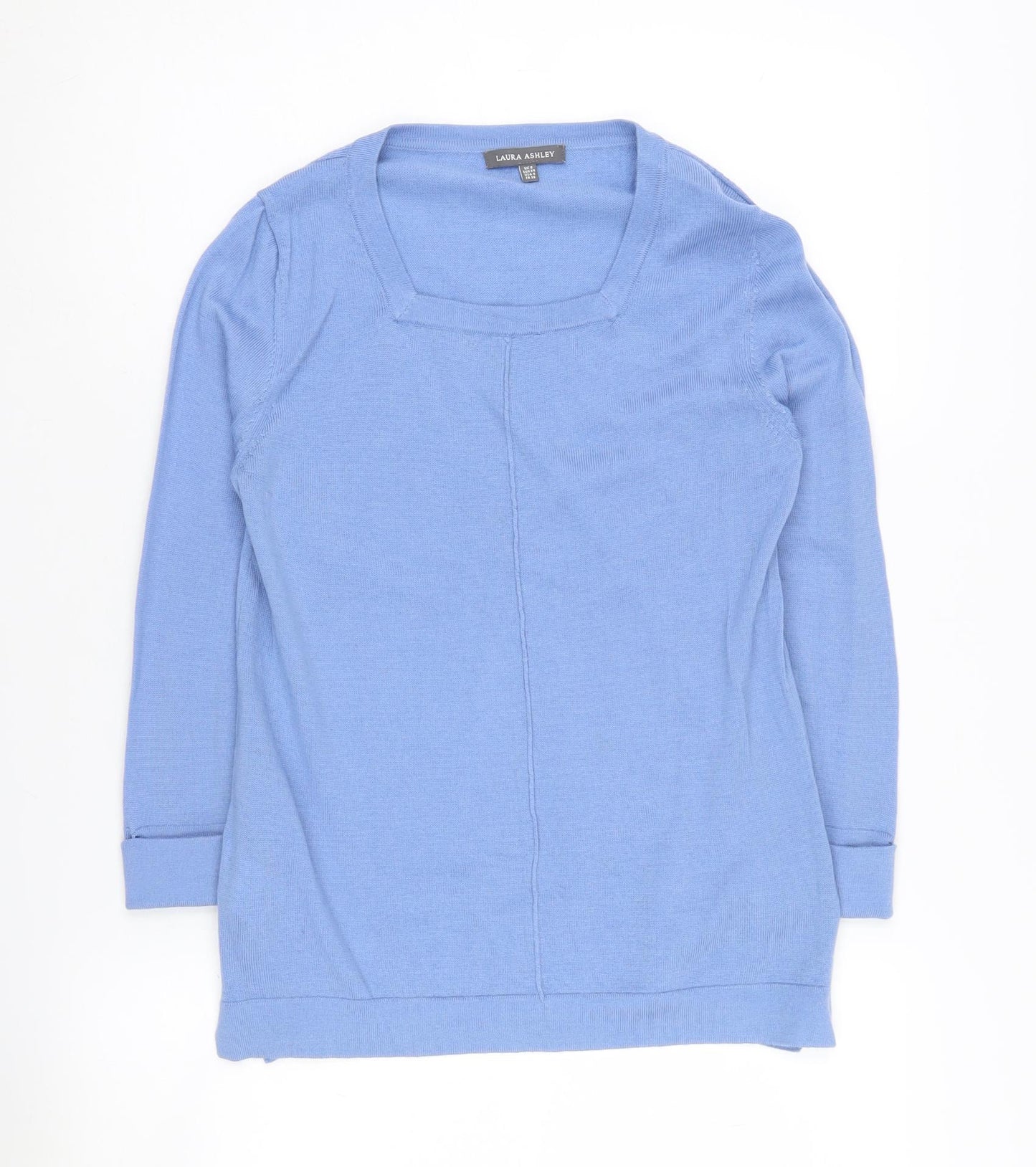 Laura Ashley Women's Blue Merino Wool Jumper, Size 8