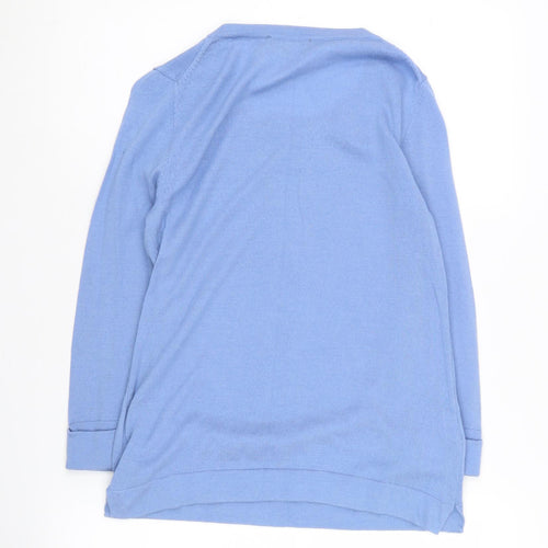 Laura Ashley Women's Blue Merino Wool Jumper, Size 8