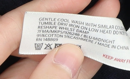 Fat Face Men's Blue Medium Pullover Jumper V-Neck