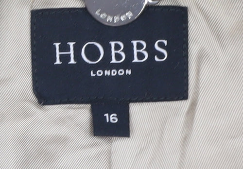 Hobbs Women's Beige Blazer Size 16 - Linen Two-Button