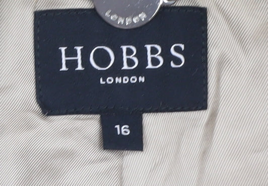 Hobbs Women's Beige Blazer Size 16 - Linen Two-Button