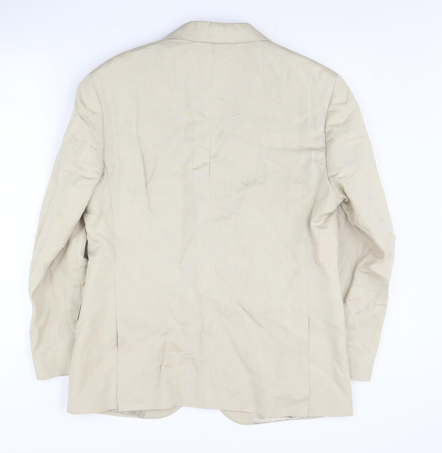 Jaeger Men's Beige Silk Linen Blazer, Size 40S