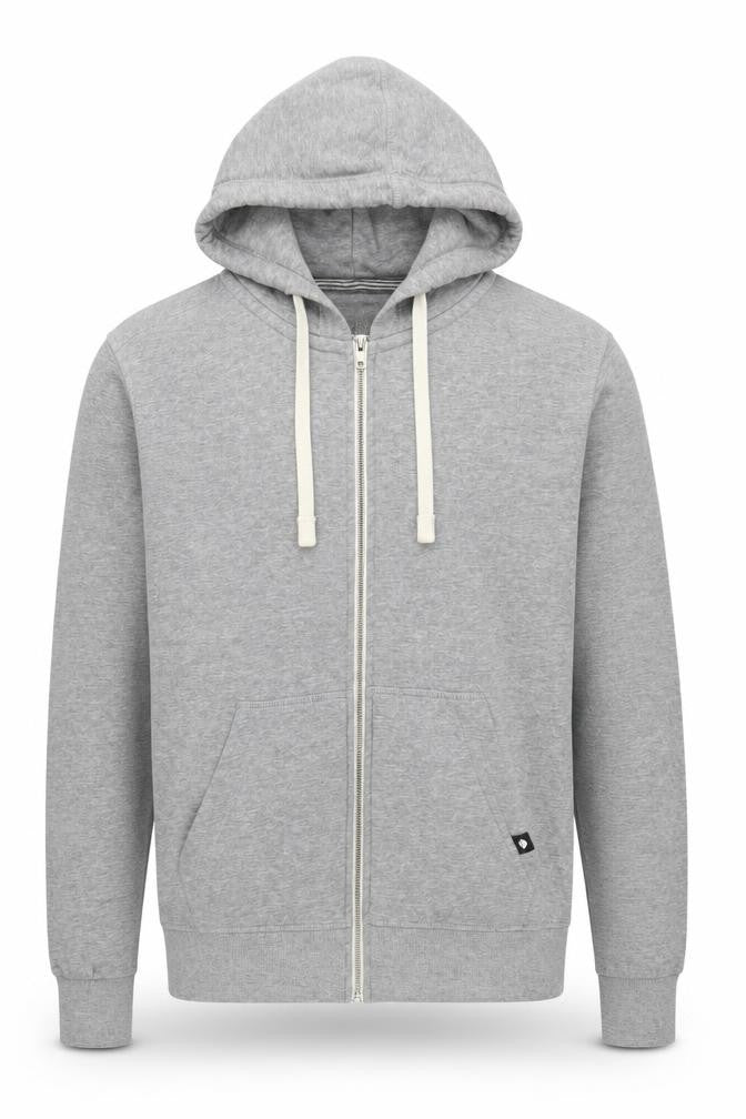 Front view of Jack & Jones Men's Grey Full Zip Hoodie S