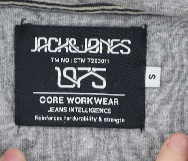 Jack & Jones Men's Grey Full Zip Hoodie S