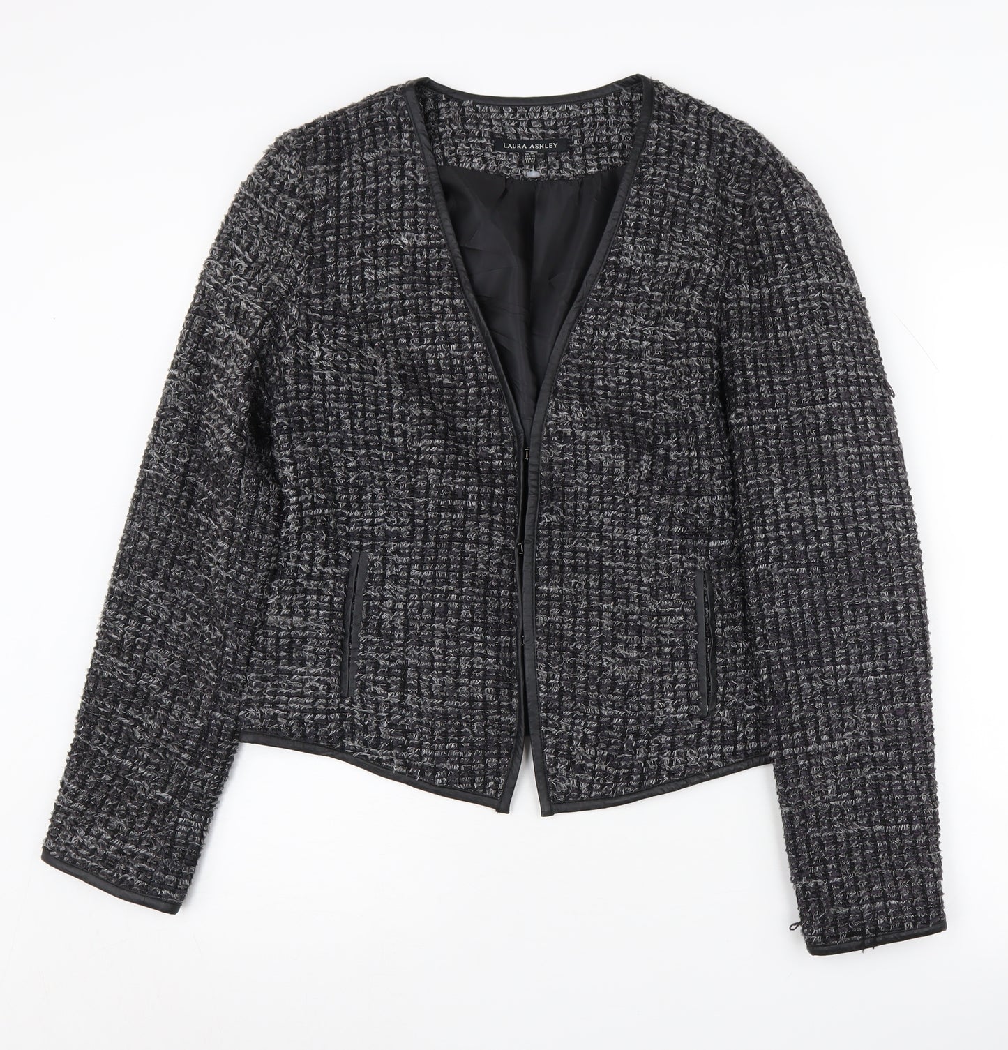 Laura Ashley Women's Grey Bouclé Blazer Size 14