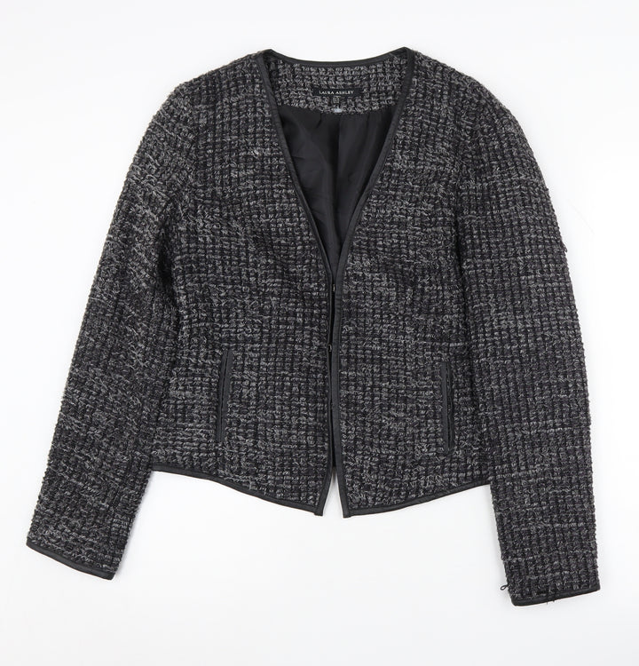 Laura Ashley Women's Grey Bouclé Blazer Size 14