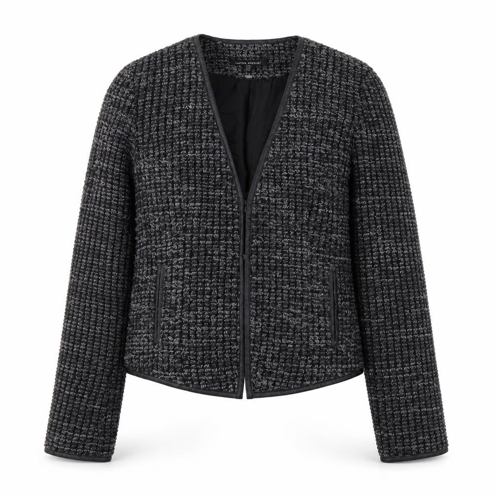 Front view of Laura Ashley Women's Grey Bouclé Blazer, size 14