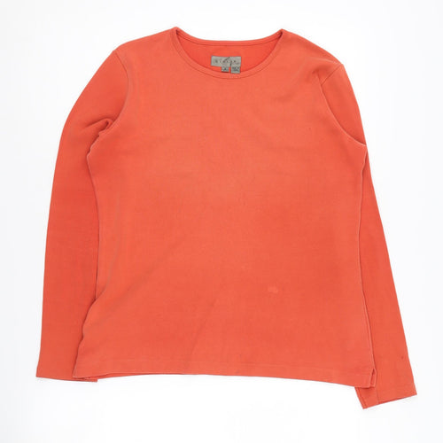 Jigsaw Women's Orange Knit Long Sleeve T-Shirt Size 2