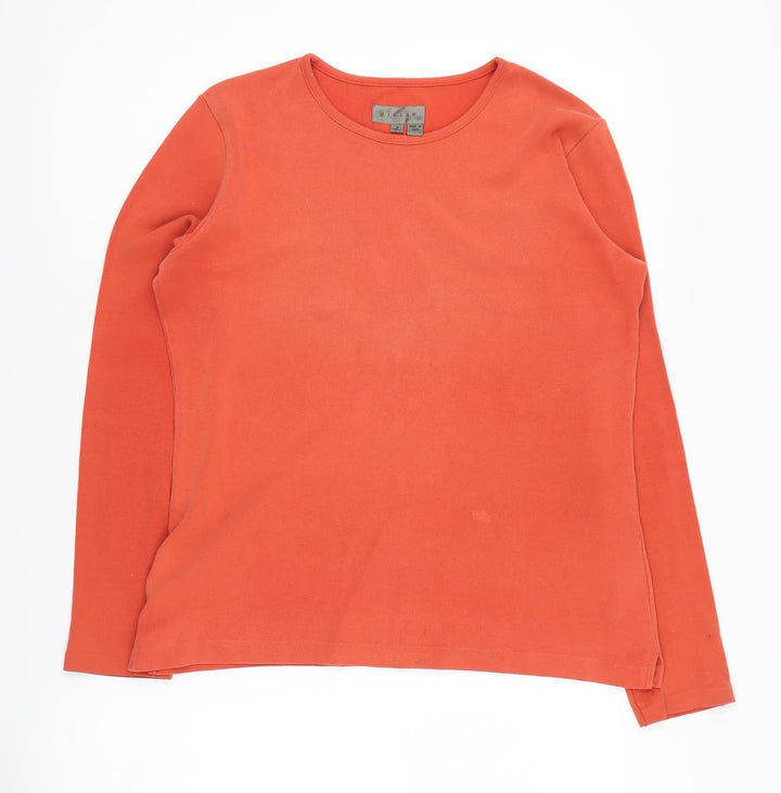 Jigsaw Women's Orange Knit Long Sleeve T-Shirt Size 2
